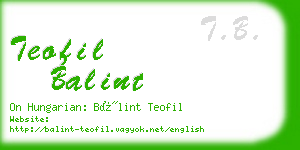 teofil balint business card